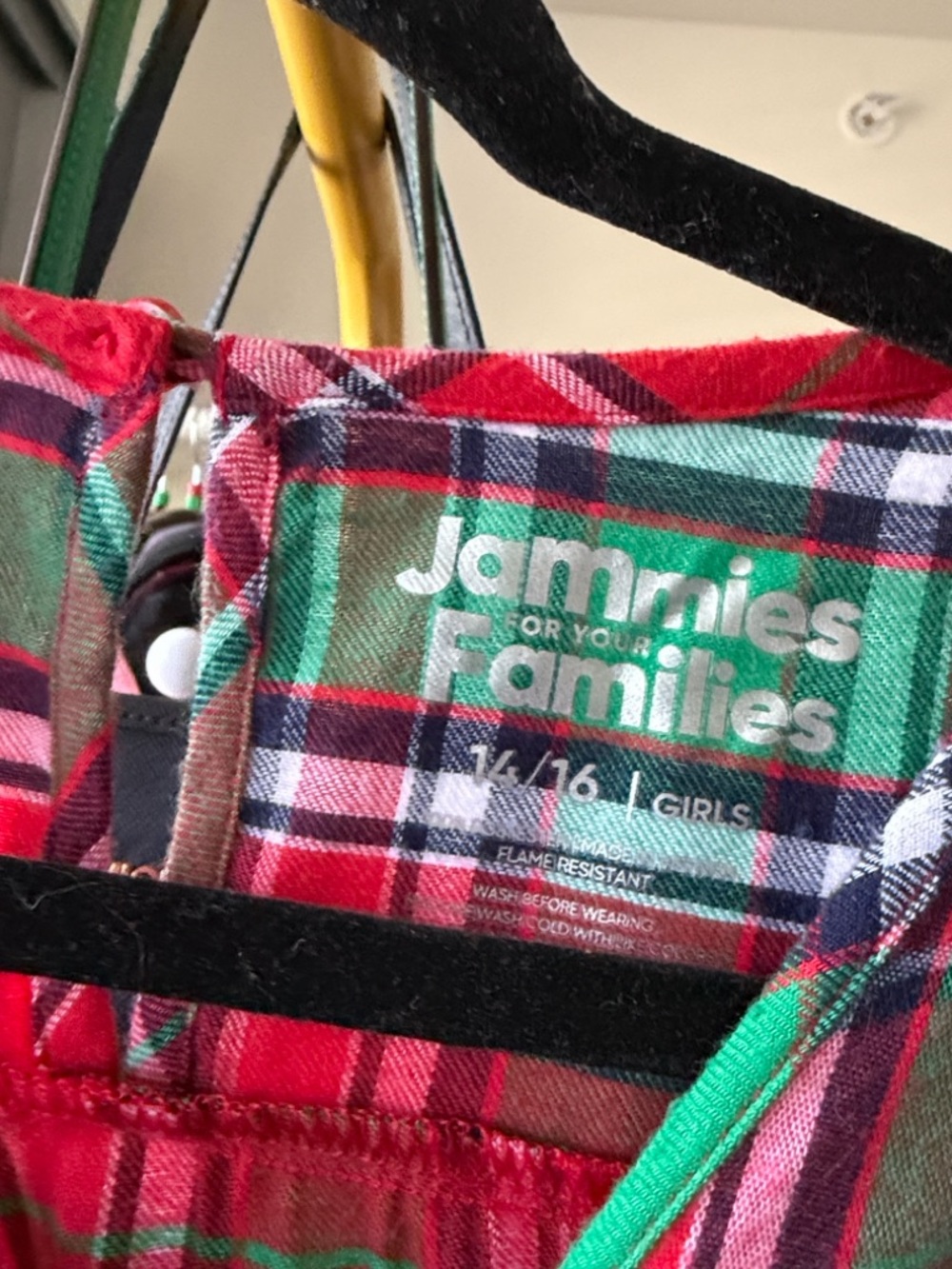 Red Green Plaid Button-Neck Ruffle dress size 14/16 girls - Picture 6 of 6